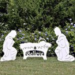 Believe Holy Family Outdoor Nativity Set