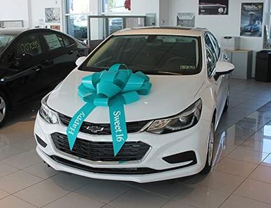 30" Magnetic Happy Sweet 16 Birthday Car Bow - Made in USA (Teal)