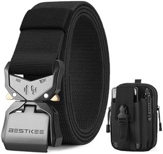 BESTKEE Cinturón Táctico, 3,8 cm Cinturón Táctico Militar de nylon resistente con hebilla metálica de cierre rápido, funda de cinturón para caza al aire libre