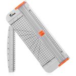 Firbon A4 Paper Cutter 12 Inch Titanium Paper Trimmer Scrapbooking Tool with Automatic Security Safeguard and Side Ruler for Craft Paper, Coupon, Label and Cardstock (White)