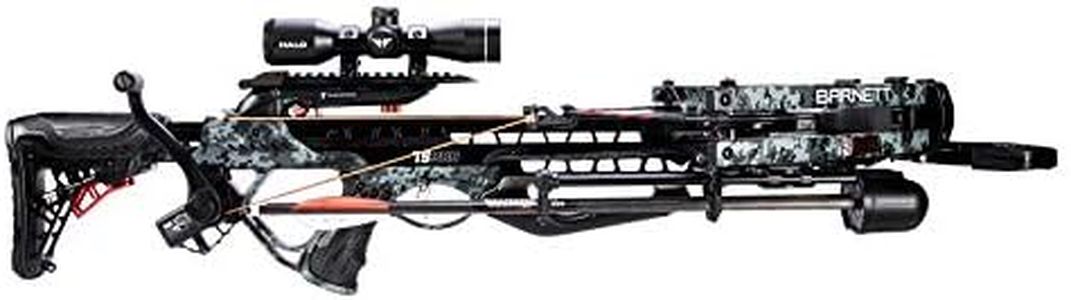 BARNETT TS380 High-Speed Crossbow, with Anti-Dry Fire Trigger, 4x32mm Multi-Reticle Scope, 2 Arrows, Lightweight Quiver, with Crank Device