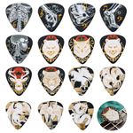 Cobahom 45 Pack Guitar Picks Premium Celluloid Guitar Pick with Velvet Bag Thin Medium Heavy Thickness for Acoustic, Electric Guitar, Bass, 0.46mm, 0.71mm,1mm (Gothic)