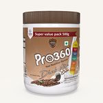 Pro360 Diabetic Care Protein Powder (Roasted Coffee Flavour - 500g jar pack) for Dietary Management of People With Diabetes - Helps in Managing Blood Glucose - No Added Sugar