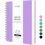 RETTACY Notebook A5 Spiral Bound, 100gsm Dotted paper, Waterproof notepad, 300Pages /150 Sheets for Writing Drawing Work Office School, 14.5 x 21cm - Purple