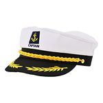 Lezevn Jomnvo White Sailor Marine Captains Hat Adult Yacht Boat Ship Sailor Captain Costume Hat Cap Navy Marine Admiral