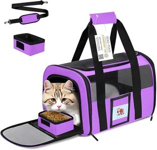SECLATO Cat Carrier Pet Carriers Airline Approved for Small Dogs Kitten Carrier for Small Medium Animals Under 15lb, Collapsible Soft Sided Travel Carrier, Purple