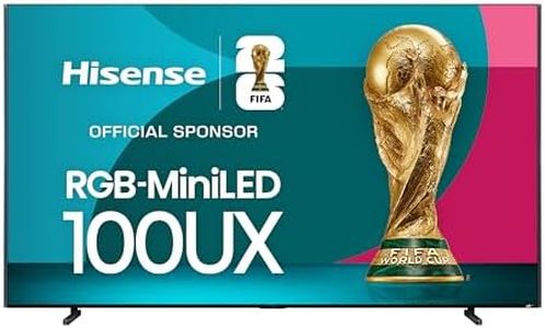 Hisense 100-Inch Premium UX Series RGB-MiniLED 4K UHD HDR Google Smart TV(100UX, 2025) - RGB MiniLED, Up to 8000 nits, 3D Color Master Pro, Native 165Hz Panel, 6.2.2 CineStage X