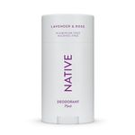 Native Deodorant Womens & Men - Alcohol & Aluminium Free - Lavender & Rose Scent - Naturally Derived with Shea Butter, Coconut Oil & Baking Soda - 72 Hour Odor Control (75ml)