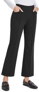 G4Free Womens Yoga Dress Pants with Pockets Wide Leg Businee Casual Pants High Waist Business Casual Ankle Pants Black