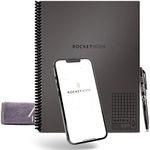 Rocketbook Matrix Smart Reusable Graph Notebook | Eco-friendly, Digitally Connected Isometric Notebook | Deep Space Gray, Letter Size (8.5" x 11") with Pen, Cloth, and App Included