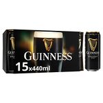 Guinness Draught Stout Beer | 4.1% vol | 15 x 440ml | Cans | Draught Stout | Rich Smooth Head & Sweetness of Malt Balanced with Hops | Nitrogenating Widget for the Perfect Draft