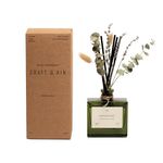 Craft & Kin Reed Diffuser Set with Dried Flowers, 5 oz Wild Lavender​ Scented Reed Diffuser with Sticks, Scented Sticks Diffuser, Elegant Home Decor & Office Décor