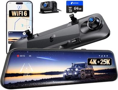 Pelsee S12 Native 4K + 2.5K Mirror Dash Cam, 64GB Card Included, GPS