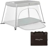 Dream On Me Travel Light Playard with Mesh Zipper Door in Grey