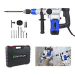 Hammer Drill Electric Drill Concrete Breaker Demolition Jack Hammer 1080W Electric Percussion Drill Corded Drill Bits Set, 6J Impact Strength & 360° Rotating Handle, for Brick/Wood/Steel/Masonry