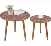 Round Coffee Table Set of 2, Mid Ce
