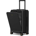 LEVEL8 Carry-on Suitcase 20inch with Laptop Compartment, Travel Luggage Hardshell,Cabin Suitcase Medium Size Lightweight with 8 Spinner Wheels,TSA(57cm,38L,Black)