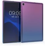 kwmobile TPU Silicone Case Compatible with Samsung Galaxy Tab S6 Lite (2024/2022/2020) - Case Soft Flexible Protective Cover - Bicolor Violet/Blue/Transparent