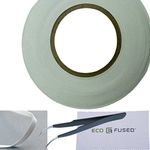 ECO-FUSED 2mm Double-Sided Adhesive Sticker Tape - for Smartphone, Tablet, PC, Laptops, LCD, Digitizer, Small Electronic Repair - Includes 1x Pair of Tweezers, 1x Microfiber Cleaning Cloth - (White)