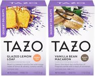 Tazo Dessert Inspired Flavored Tea 2 Flavor Variety Bundle, (1) each: Glazed Lemon Loaf and Vanilla Bean Macaron (15 Count)