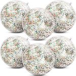 Gejoy 6 Pieces Inflatable Glitter Beach Ball Confetti Beach Balls Transparent Swimming Pool Party Ball for Summer Beach Water Play Toy, Pool and Party Favor, 16 Inch (Multicolor)