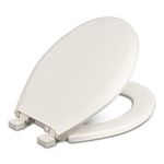 Centoco 3700SC-416 Round Plastic Toilet Seat with Safety Close, Light Weight Residential, Biscuit