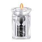 IFOLAINA Small Urn for Human Ashes Adult Male Cremation Crystal Storage Keepsake Candle Holder Funeral Memorial and Ash for Loved Ones - Angel Wings