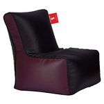 ComfyBean - Bean Bag Chair Filled with Beans - Bean Chair - Size : Small - Color : Black Maroon