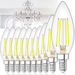 winshine 10 Pack Dimmable E12 Candelabra Led Light Bulbs, 4W 5000K Daylight E12 Led Bulb, 60 Watt Equivalent E12 Led Light Bulbs, B11 Chandelier Candle Fan Light Bulbs, Type B Small Base, 600LM