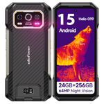 Ulefone Armor 27T Rugged Phone with Thermal Imaging Camera, 10600mAh 12GB+256GB MTK Helio G99 Android 15, 50MP+64MP Night Vision, 6.78" FHD+ 120Hz, IP68/69K Waterproof Dual SIM Smartphone NFC