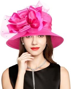 2025 Bucket Hats for Women Ladies Girls, Organza Derby Fascinator Hat for Tea Party Bridal Church, Sun Protection Hats