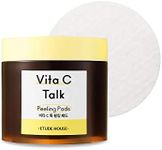 ETUDE Vita C Talk Peeling Pads (60pc) | Dual-Sided Daily Moisturizing Pads with Lemon Extract and Vitamin-C | Korean Skin Care