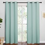 NICETOWN Thermal Insulated Solid Grommet Blackout Curtains/Drape for Living Room (Aqua, 1 Pair, 42 by 84-Inch)