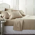 Danjor Linens Taupe Queen Size Bed Sheets Set - 6 pc Soft Bedding & Pillowcases Set w/Deep Pockets - Breathable, Wrinkle Free & Fade Resistant