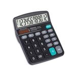 OSALO Desktop Calculators, 12 Digit Basic Desk Calculator with Large LCD Display and Big Sensitive Buttons, Solar Battery Dual Power, Standard Function for Office, Home, School Calculating