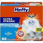 Hefty Ultra Strong Trash Bags (Clean Burst, Tall Kitchen Drawstring, 13 Gallon, 80 Count)