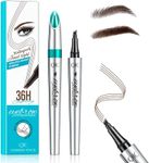 Microblading Eyebrow Pen New 3D Waterproof Eyebrow Pencil 4 Tipped Precise Brow Pen Tattoo Pencil - Creates Natural Long-lasting Looking Brows Effortlessly Magic Brow Pencil for Women (Dark Brown)