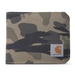 Carhartt Men's Standard Bifold and Passcase, Durable Billfold Wallets, Available in Leather and Canvas Styles, Nylon Duck (Blind Duck Camo), One Size