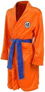 Anime Robe Bathrobe Dragon z Anime Pajamas Onesie for Mens One-Piece Costume Men Bath Robe Long Bathrobes Cosplay, Orange, Large-X-Large