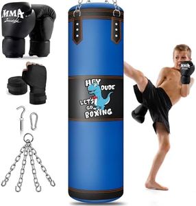 YORWHIN 2.7FT Kids Punching Bag Set, Oxford Boxing Bag for Kids, Hanging Punching Bag with 6OZ Gloves, Heavy Boxing Bag Kit for Youth Boxing MMA Kickboxing Karate Muay Thai Training Equipment
