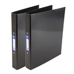 Oxford Premium A4 Ring Binders, Charcoal Black 2 Pack Folders 40mm