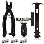 WOTOW Bicycle Chain Repair Tool Kit, Cycling Bike Master Link Pliers Remover & Chain Breaker Splitter Cutter & Chain Wear Indicator Checker & Reusable Missing Connector for 6/7/8/9/10 Speed Chain