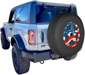 Boomerang® USA - 35" Soft Tire Cover - Distressed Star (Flag) - compatible with Ford Bronco (with back-up camera) - (2021-2024) - Wildtrak, Everglades & All Upgraded Models