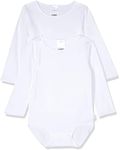 Bonds Baby Wonderbodies Long Sleeve Bodysuit - 2 Pack, White (2 Pack), 0000 (Newborn)