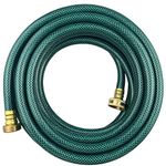 Darnassus PVC Garden Hose 1/2 Inch Green Heavy Duty Water Hose with Solid Brass Fittings,No Leaking, Flexible,for outdoors,Lawns,Patio (25 FT, Green, Brass Fittings)