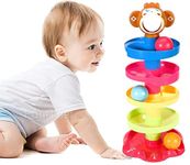 FunBlast Roll Swirling Tower for Baby & Toddler Educational Toys | Stack, Drop and Go Ball Ramp Toy Set includes 3 Spinning Activity Balls - Multicolor