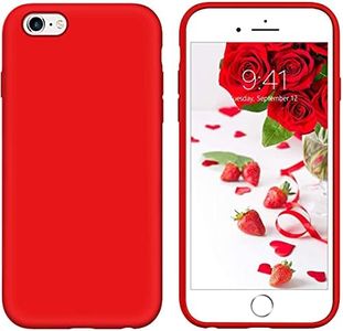 iPhone 6s Plus Case iPhone 6 Plus Case Liquid Silicone, GUAGUA Soft Gel Rubber Slim Lightweight Microfiber Lining Cushion Texture Shockproof Protective Phone Cases for iPhone 6 Plus/6s Plus Red