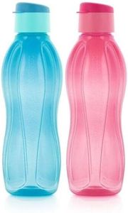 Tupperware Plastic Fliptop Water Bottle 1000 ml Pack of 2 (Multicolor)