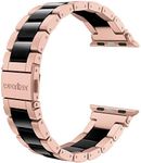 Wearlizer Compatible with Apple Watch Bands 38/40/41/42mm Womens Wristband for iWatch SE Stainless Steel Black Resin Stylish Metal Replacement for iWatch Series 11 10 9 8 7 6 5 4 3 SE/Ultra 3 2 1