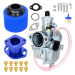 FVRITO VM22 Racing Performance Carburetor Carb Mainfold Intake Inlet Pipe Filter for Predator 212cc Mini Bike Go Kart GX200 196cc Engine Honda Clone Go Kart Motor Blue